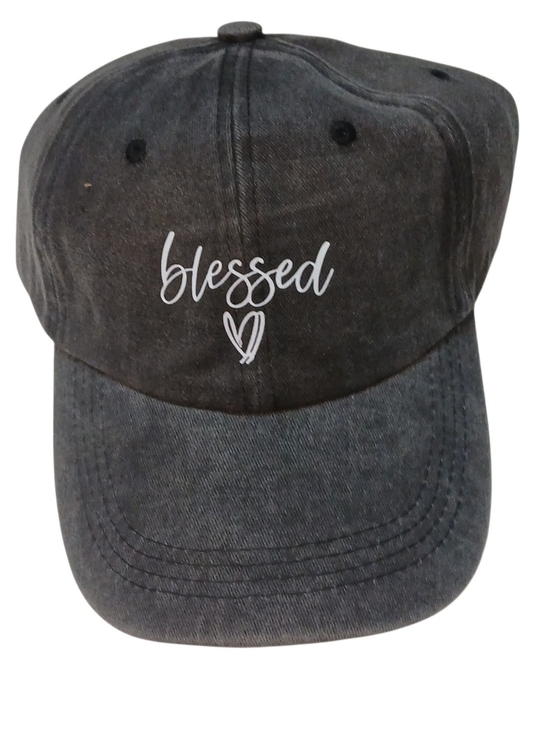 Access 1 Accessories - Access - NWOT, Denim, Embroidered Christian Caps, Adjustable Strap Metal Buckle